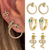 Zircon Snake Earrings With Diamond Encrustment Animals Zodiac Pattern
