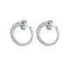 Zircon Snake Earrings With Diamond Encrustment Animals Zodiac Pattern