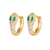 Zircon Snake Earrings With Diamond Encrustment Animals Zodiac Pattern