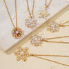Zircon Snowflake Pendant Necklace For Women Twisted Chain Diamond Design
