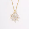 Zircon Snowflake Pendant Necklace For Women Twisted Chain Diamond Design