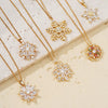 Zircon Snowflake Pendant Necklace For Women Twisted Chain Diamond Design