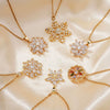 Zircon Snowflake Pendant Necklace For Women Twisted Chain Diamond Design