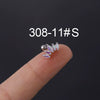 Zircon Stainless Steel Geometric Electroplated Ear Nail Piercing Jewelry