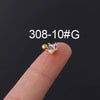 Zircon Stainless Steel Geometric Electroplated Ear Nail Piercing Jewelry