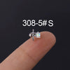 Zircon Stainless Steel Geometric Electroplated Ear Nail Piercing Jewelry