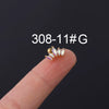 Zircon Stainless Steel Geometric Electroplated Ear Nail Piercing Jewelry