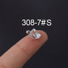 Zircon Stainless Steel Geometric Electroplated Ear Nail Piercing Jewelry