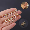 Zircon Stainless Steel Geometric Electroplated Ear Nail Piercing Jewelry
