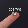 Zircon Stainless Steel Geometric Electroplated Ear Nail Piercing Jewelry