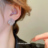 Zircon Three Dimensional Square Earrings For Women Geometric Style