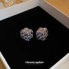 Zircon Three Dimensional Square Earrings For Women Geometric Style