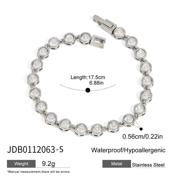 Zirconencrusted Stainless Steel Bracelets For Girls Light Luxury Style