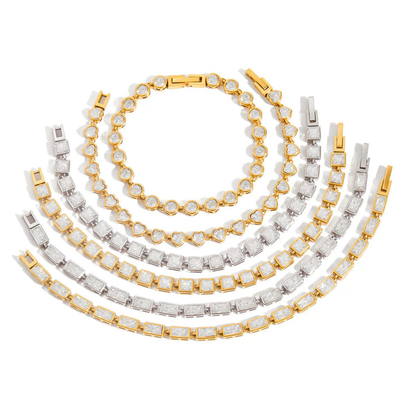 Zirconencrusted Stainless Steel Bracelets For Girls Light Luxury Style