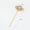 Zirconium Inlaid Copper Plated Gold Baroque Elf Magic Scepter Jewelry Accessories