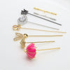 Zirconium Inlaid Copper Plated Gold Baroque Elf Magic Scepter Jewelry Accessories