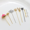 Zirconium Inlaid Copper Plated Gold Baroque Elf Magic Scepter Jewelry Accessories