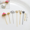 Zirconium Inlaid Copper Plated Gold Baroque Elf Magic Scepter Jewelry Accessories