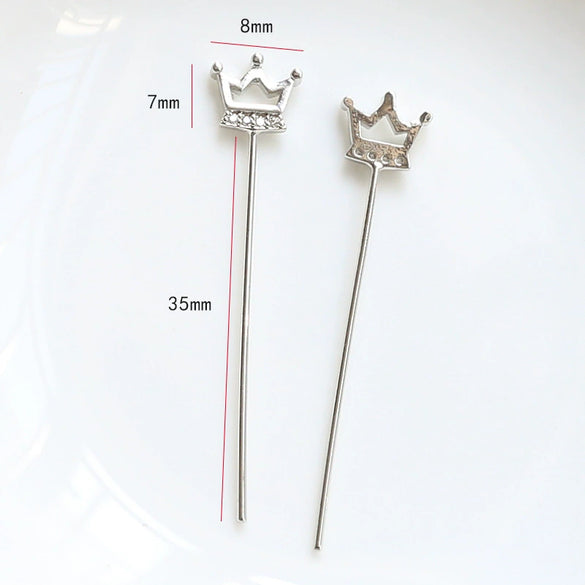 Zirconium Inlaid Copper Plated Gold Baroque Elf Magic Scepter Jewelry Accessories