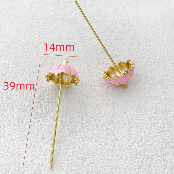 Zirconium Inlaid Copper Plated Gold Baroque Elf Magic Scepter Jewelry Accessories