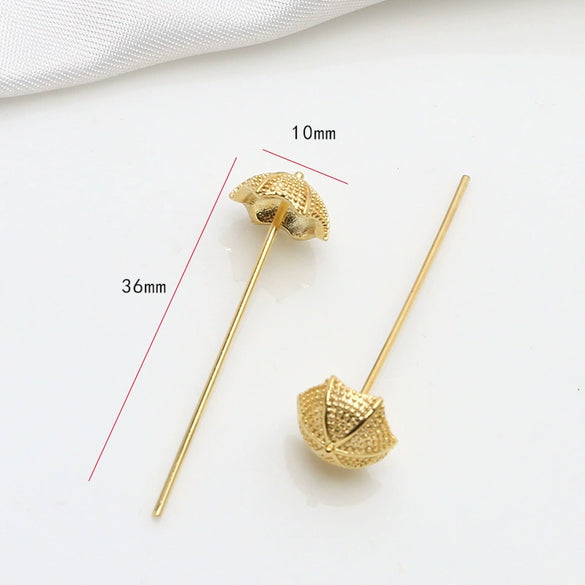 Zirconium Inlaid Copper Plated Gold Baroque Elf Magic Scepter Jewelry Accessories