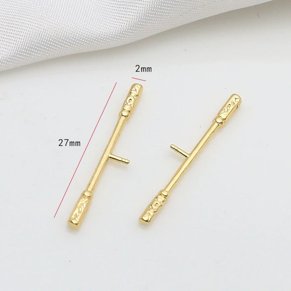 Zirconium Inlaid Copper Plated Gold Baroque Elf Magic Scepter Jewelry Accessories