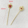 Zirconium Inlaid Copper Plated Gold Baroque Elf Magic Scepter Jewelry Accessories