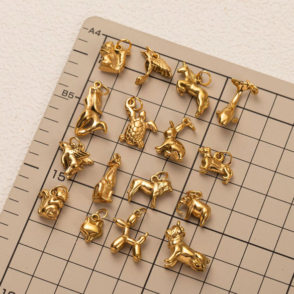 Zodiac Series Stainless Steel Pendant With Vacuum Electroplated 18K Gold